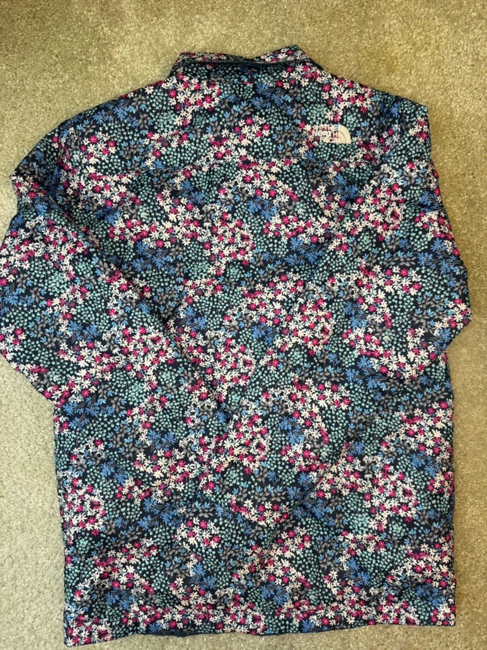 The North Face Kids ReversableFloral Print Jacket - Blue/Pink/Black - Picture 5 of 6